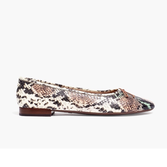 Madewell The Adelle Ballet Flats in Snake Embossed Leather - Picture 3 of 11